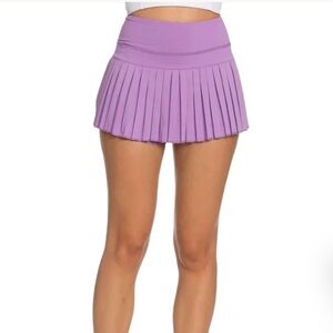 Purple Pleated Mini Athletic Skirt